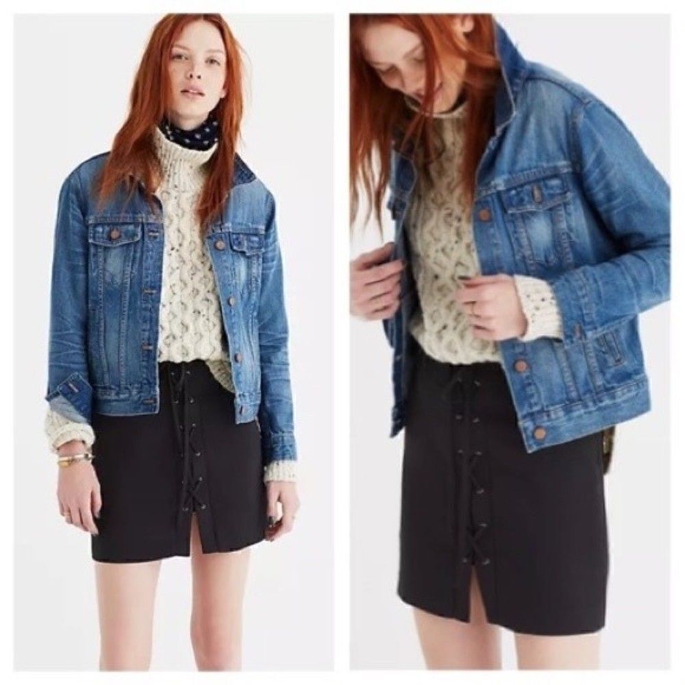 2 for $30 MADEWELL Lace-Up Mini Skirt
